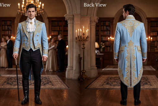 Men 2pc French Rococo Fashion 18th Century Suit Costume(HS) Bespoke Point