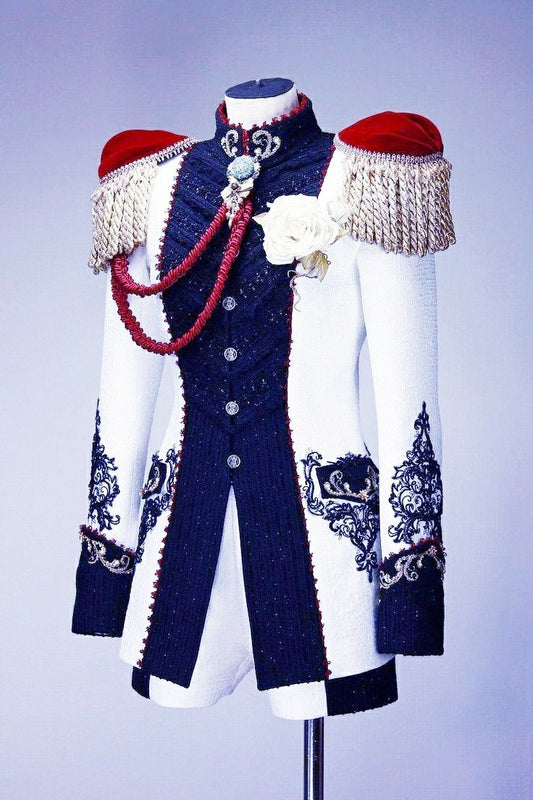 Men 3pc French Rococo Fashion 18th Century Suit Costume Hand Embroidery Free Lace Jabots & Cuff (HS-202) Bespoke Point