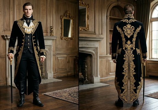 Men 2pc French Rococo Fashion 18th Century Suit Costume(HS) Bespoke Point