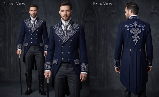 Men 2pc French Rococo Fashion 18th Century Suit Costume(HS) Bespoke Point