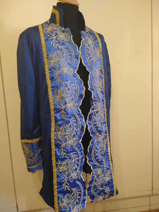 Men 3pc French Rococo Fashion 18th Century Suit Costume Hand Embroidery Free Lace Jabots & Cuff (HS-203) Bespoke Point
