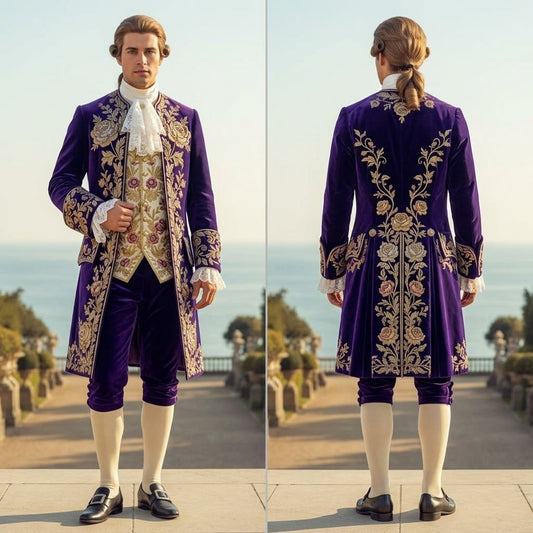 Men 2pc French Rococo Fashion 18th Century Suit Costume(HS) Bespoke Point
