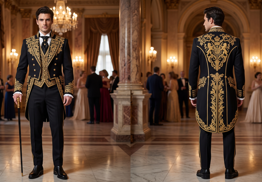 Men 2pc French Rococo Fashion 18th Century Suit Costume(HS) Bespoke Point