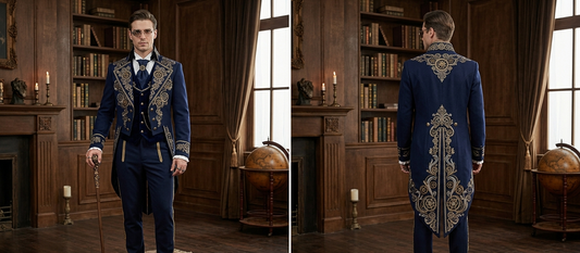 Men 2pc French Rococo Fashion 18th Century Suit Costume(HS) Bespoke Point