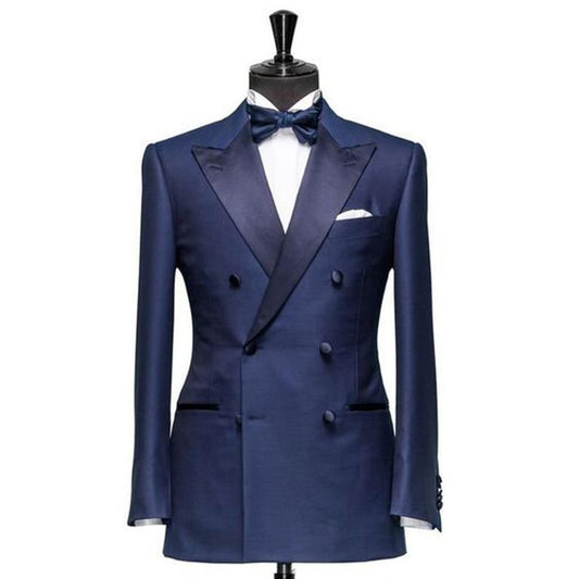 Men 2pc Blue Cotton Suit (MS-07) Bespoke Point