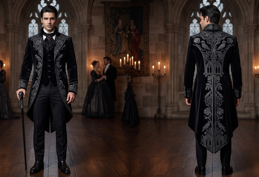 Men 2pc French Rococo Fashion 18th Century Suit Costume(HS) Bespoke Point