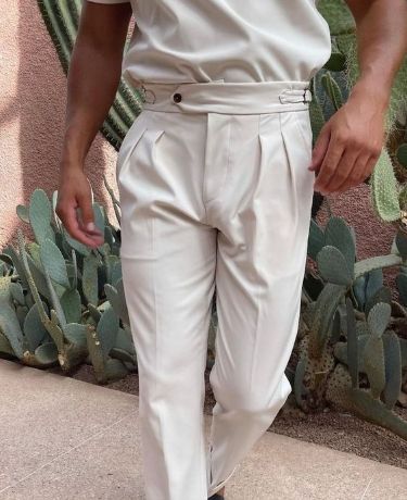 Men White Gurkha Pant (BP-42) Bespoke Point