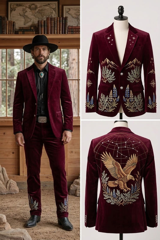 Men 2pc French Rococo Fashion 18th Century Suit Costume(HS) Bespoke Point