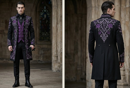 Men 2pc French Rococo Fashion 18th Century Suit Costume(HS) Bespoke Point