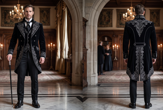 Men 2pc French Rococo Fashion 18th Century Suit Costume(HS) Bespoke Point