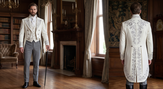 Men 2pc French Rococo Fashion 18th Century Suit Costume(HS) Bespoke Point