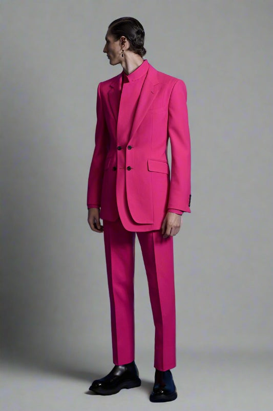 Men 2pc Pink Cotton Suit (MS-08) Bespoke Point