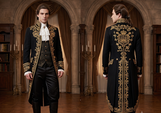 Men 2pc French Rococo Fashion 18th Century Suit Costume(HS) Bespoke Point