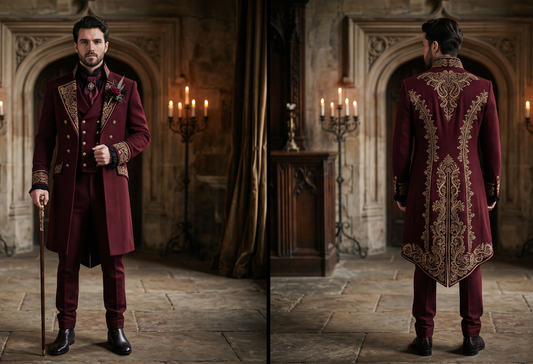Men 2pc French Rococo Fashion 18th Century Suit Costume(HS) (Copy) Bespoke Point