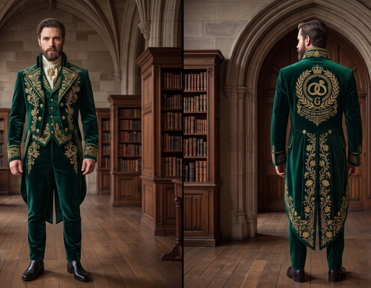 Men 2pc French Rococo Fashion 18th Century Suit Costume(HS) Bespoke Point