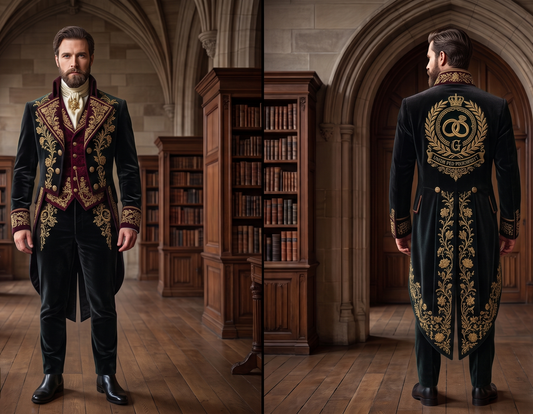 Men 2pc French Rococo Fashion 18th Century Suit Costume(HS) Bespoke Point