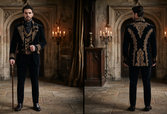 Men 2pc French Rococo Fashion 18th Century Suit Costume(HS) Bespoke Point