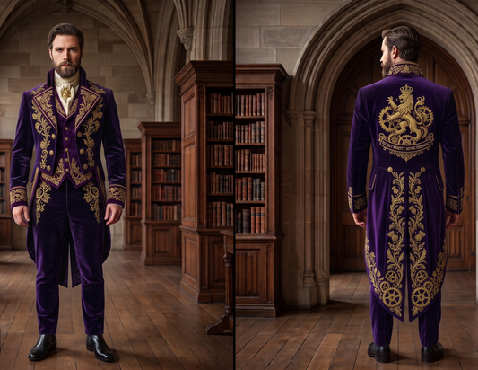 Men 2pc French Rococo Fashion 18th Century Suit Costume(HS) Bespoke Point