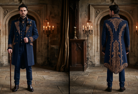 Men 2pc French Rococo Fashion 18th Century Suit Costume(HS) Bespoke Point