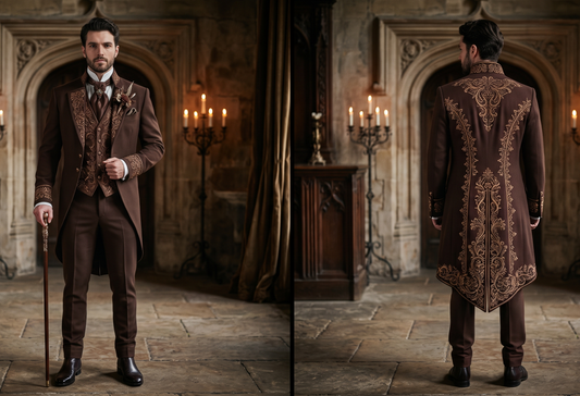 Men 2pc French Rococo Fashion 18th Century Suit Costume(HS) Bespoke Point