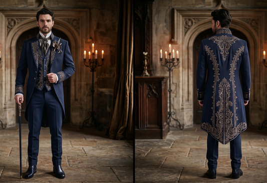 Men 2pc French Rococo Fashion 18th Century Suit Costume(HS) Bespoke Point