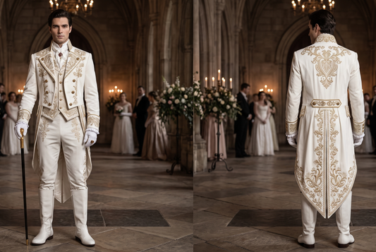 Men 2pc French Rococo Fashion 18th Century Suit Costume(HS) Bespoke Point
