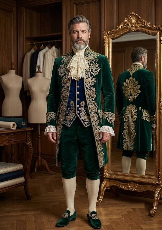 Men 2pc French Rococo Fashion 18th Century Suit Costume(HS) Bespoke Point