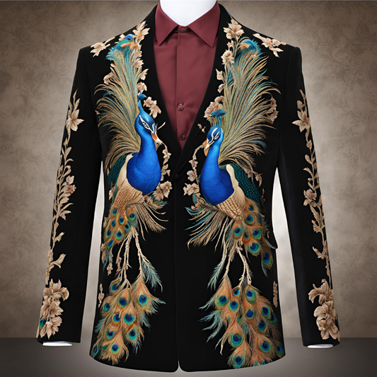 Men 2pc Ivory Embroidery Suit (NS-67) Bespoke Point