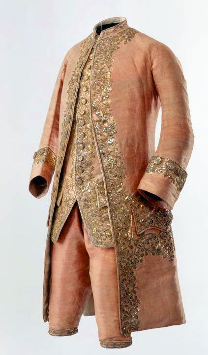 Men 3pc Pink Cotton French Rococo Fashion 18th Century Suit Costume Free Lace Jabots & Cuff (HS-08) Bespoke Point