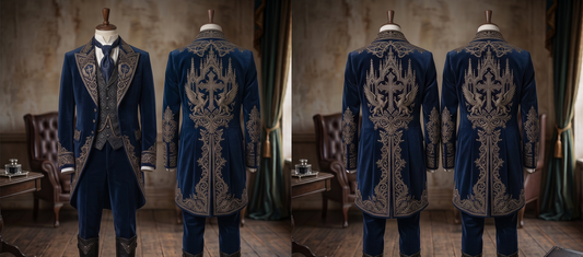Men 2pc French Rococo Fashion 18th Century Suit Costume(HS) Bespoke Point