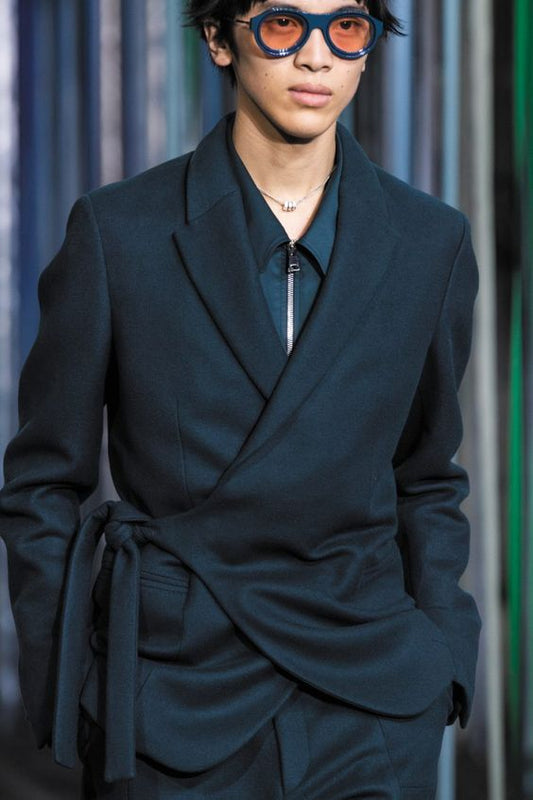 Men 2pc Blue Cotton Suit (MS-12) Bespoke Point