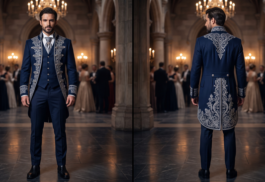 Men 2pc French Rococo Fashion 18th Century Suit Costume(HS) Bespoke Point