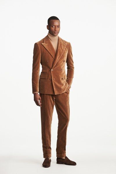Men 2pc Brown Corduroy Suit (MS-10) Bespoke Point