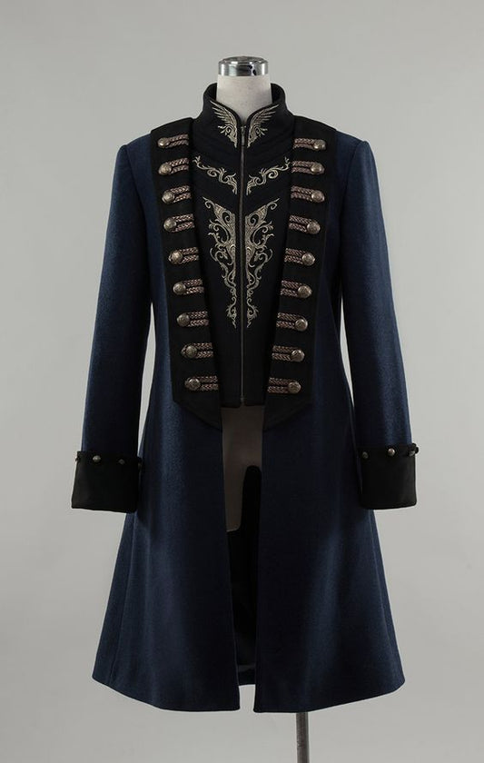 Men 3pc Blue Velvet French Rococo Fashion 18th Century Suit Costume Free Lace Jabots & Cuff (HS-13) Bespoke Point