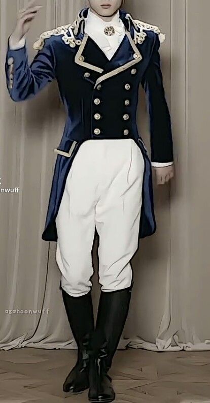 Men 2pc Blue Velvet French Rococo Fashion 18th Century Suit Costume Free Lace Jabots & Cuff (HS-22) Bespoke Point