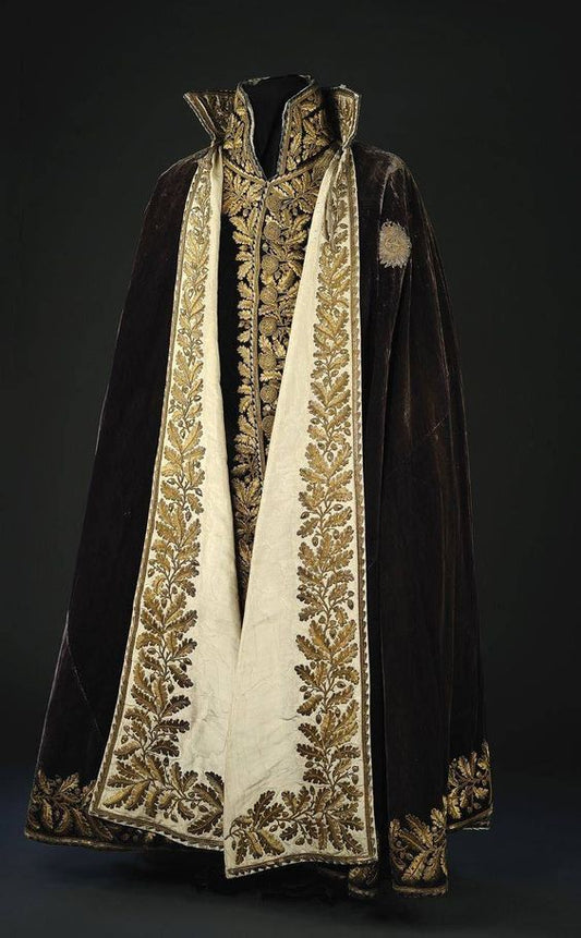 Men 3pc French Rococo Fashion 18th Century Suit Costume Hand Embroidery With Cape Free Lace Jabots & Cuff (HS-28) Bespoke Point