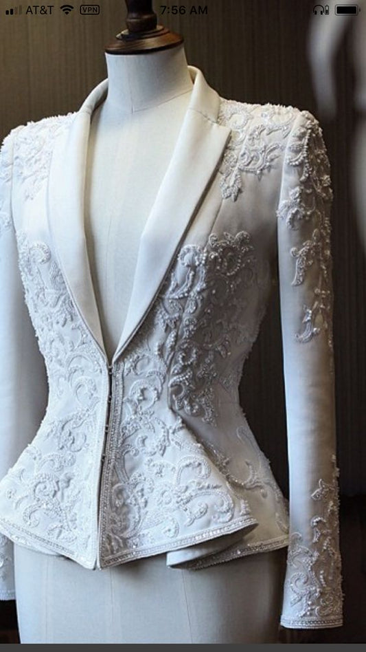 Women White Jacket (WS-127) Bespoke Point
