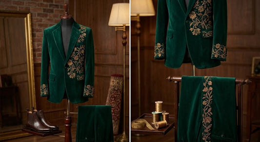 Men 2pc French Rococo Fashion 18th Century Suit Costume(HS) Bespoke Point