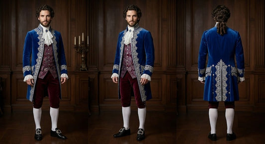 Men 2pc French Rococo Fashion 18th Century Suit Costume(HS) Bespoke Point