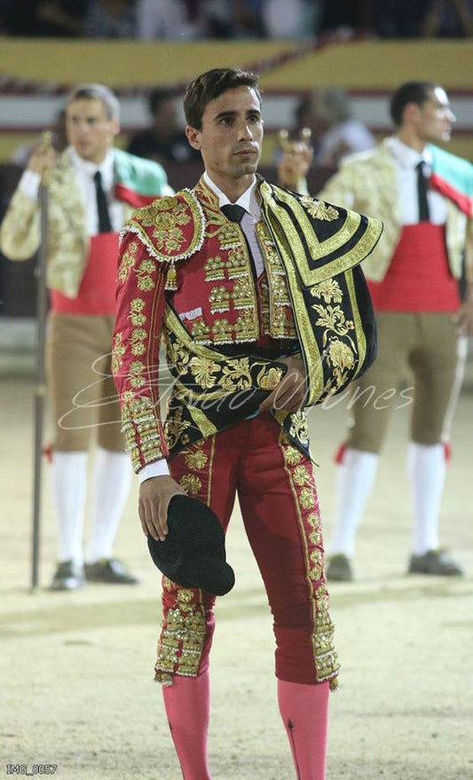 Matador Jacket Suit Unisex Pink Gold Heavy Hand Embroidered (MS-12) Bespoke Point