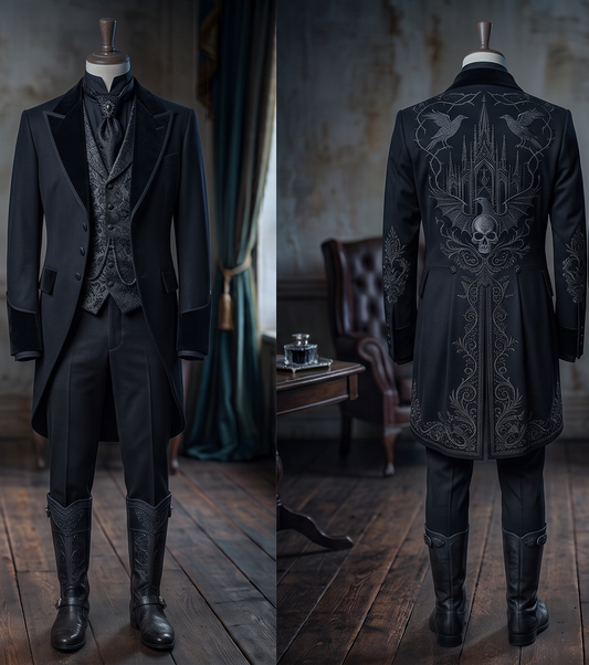 Men 2pc French Rococo Fashion 18th Century Suit Costume(HS) Bespoke Point