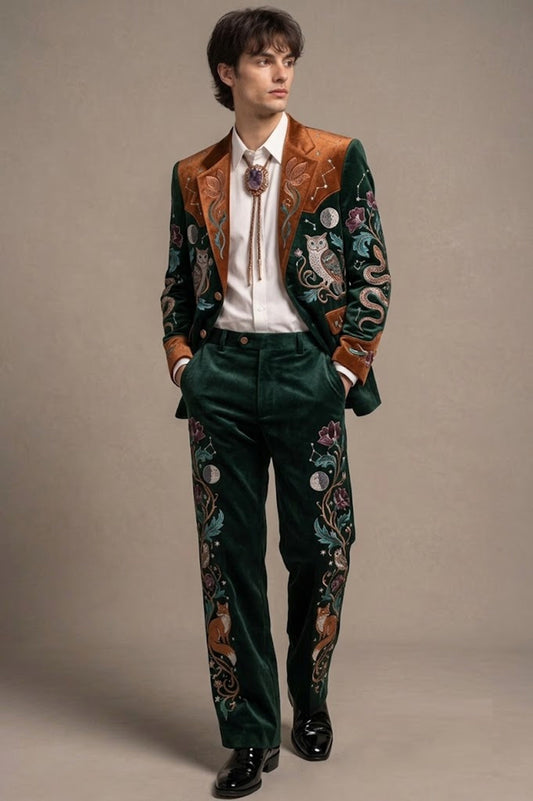 Men 2pc French Rococo Fashion 18th Century Suit Costume(HS) Bespoke Point
