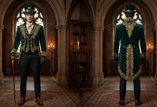 Men 2pc French Rococo Fashion 18th Century Suit Costume(HS) Bespoke Point