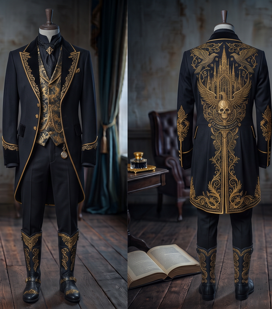 Men 2pc French Rococo Fashion 18th Century Suit Costume(HS) Bespoke Point