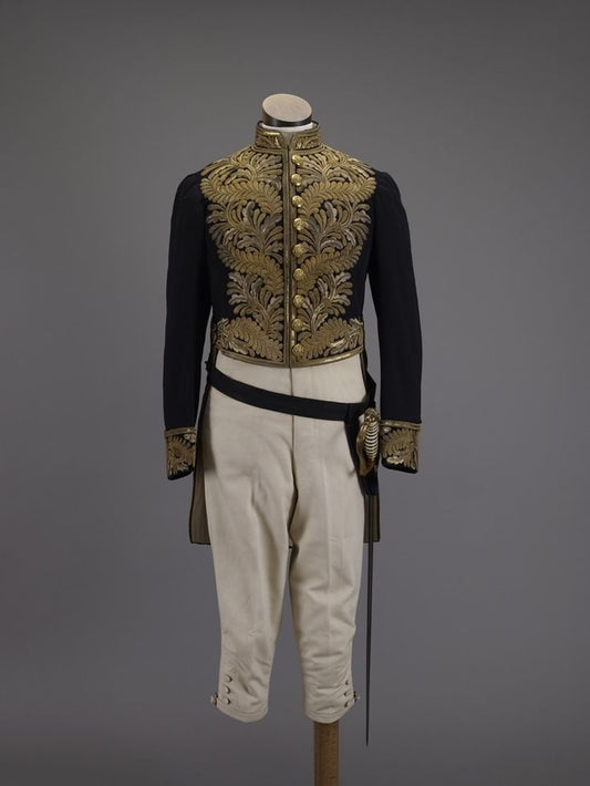 Men 3pc French Rococo Fashion 18th Century Suit Costume Hand Embroidery Free Lace Jabots & Cuff (HS-131) Bespoke Point