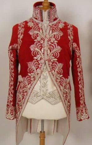 Men 3pc French Rococo Fashion 18th Century Suit Costume Hand Embroidery Free Lace Jabots & Cuff (HS-205) Bespoke Point