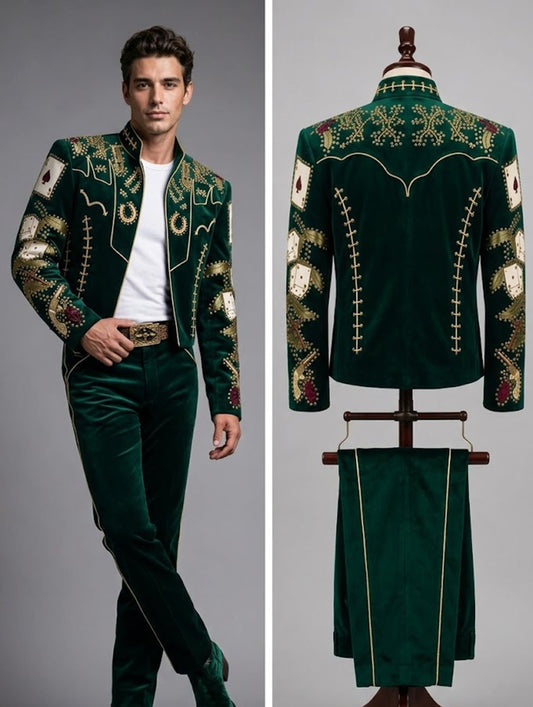 Men 2pc French Rococo Fashion 18th Century Suit Costume(HS) Bespoke Point