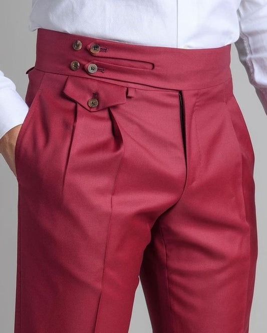Men Red Gurkha Pant (BP-01) Bespoke Point