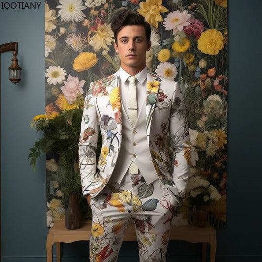 Men 3pc French Rococo Fashion 18th Century Suit Costume Hand Embroidery Free Lace Jabots & Cuff(HS-245) (Copy) Bespoke Point