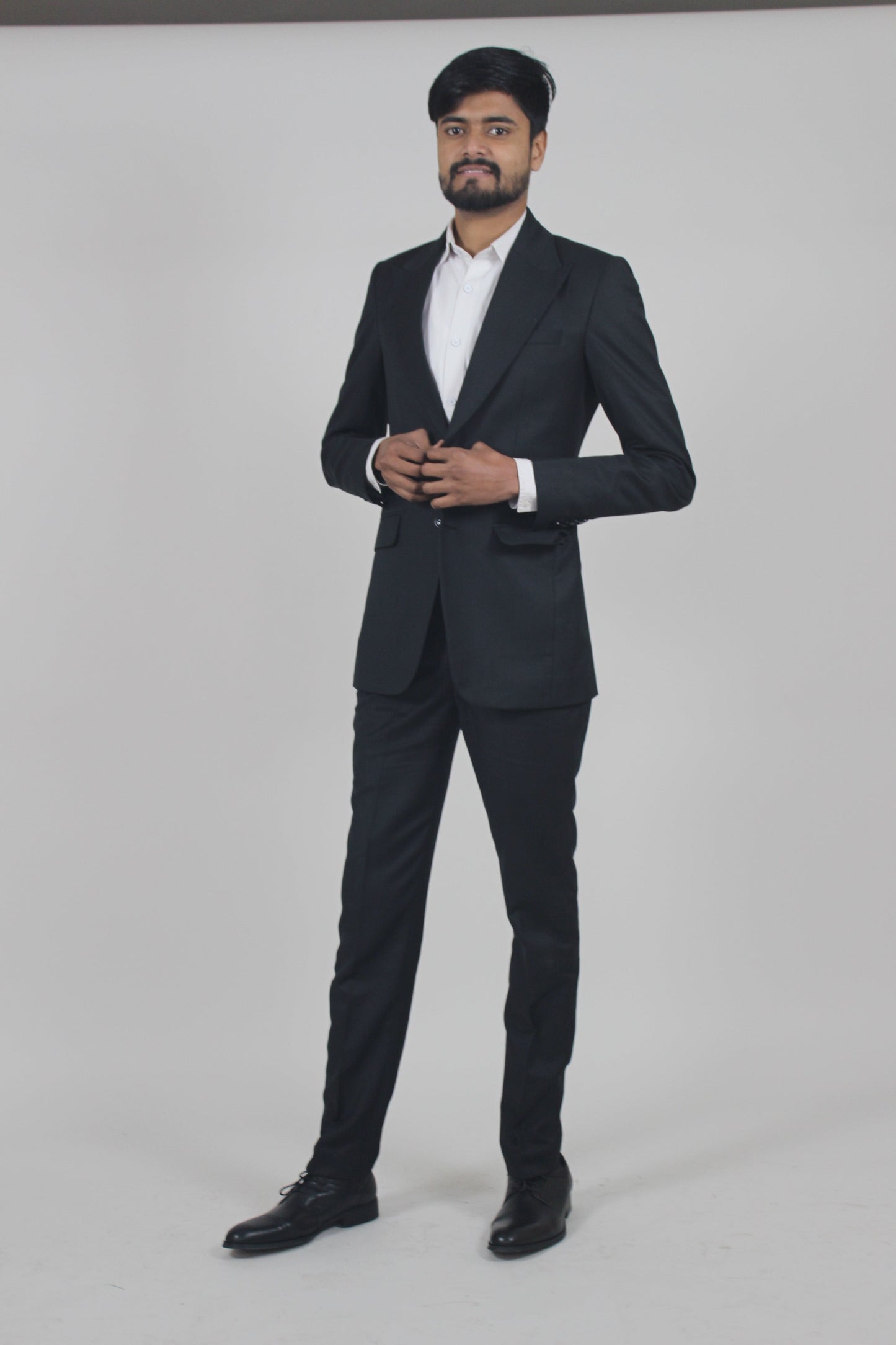 Men 2pc Black Embroidery Suit (NS-15) Bespoke Point